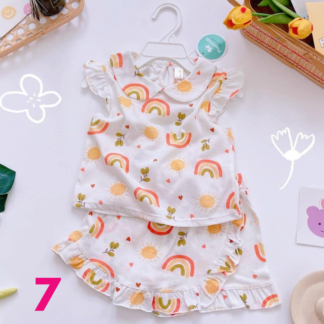 ToughMomma Little Angelie Collared Ruffled Blouse With Skort 0- 5 years old