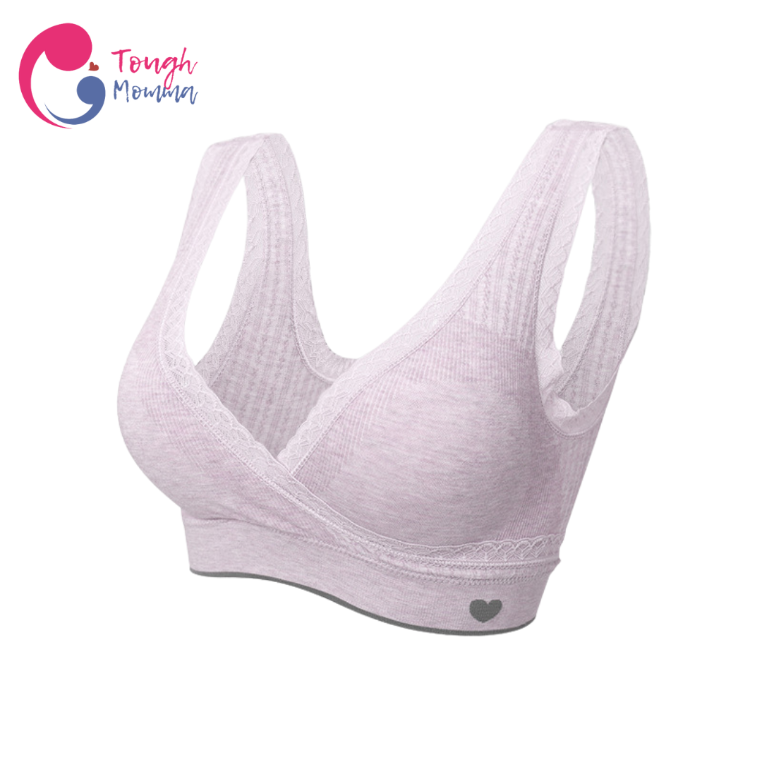 SLIGHTLY DAMAGED/ STAINED ToughMomma Alaina Pull Aside Cotton Wireless Nursing Bra