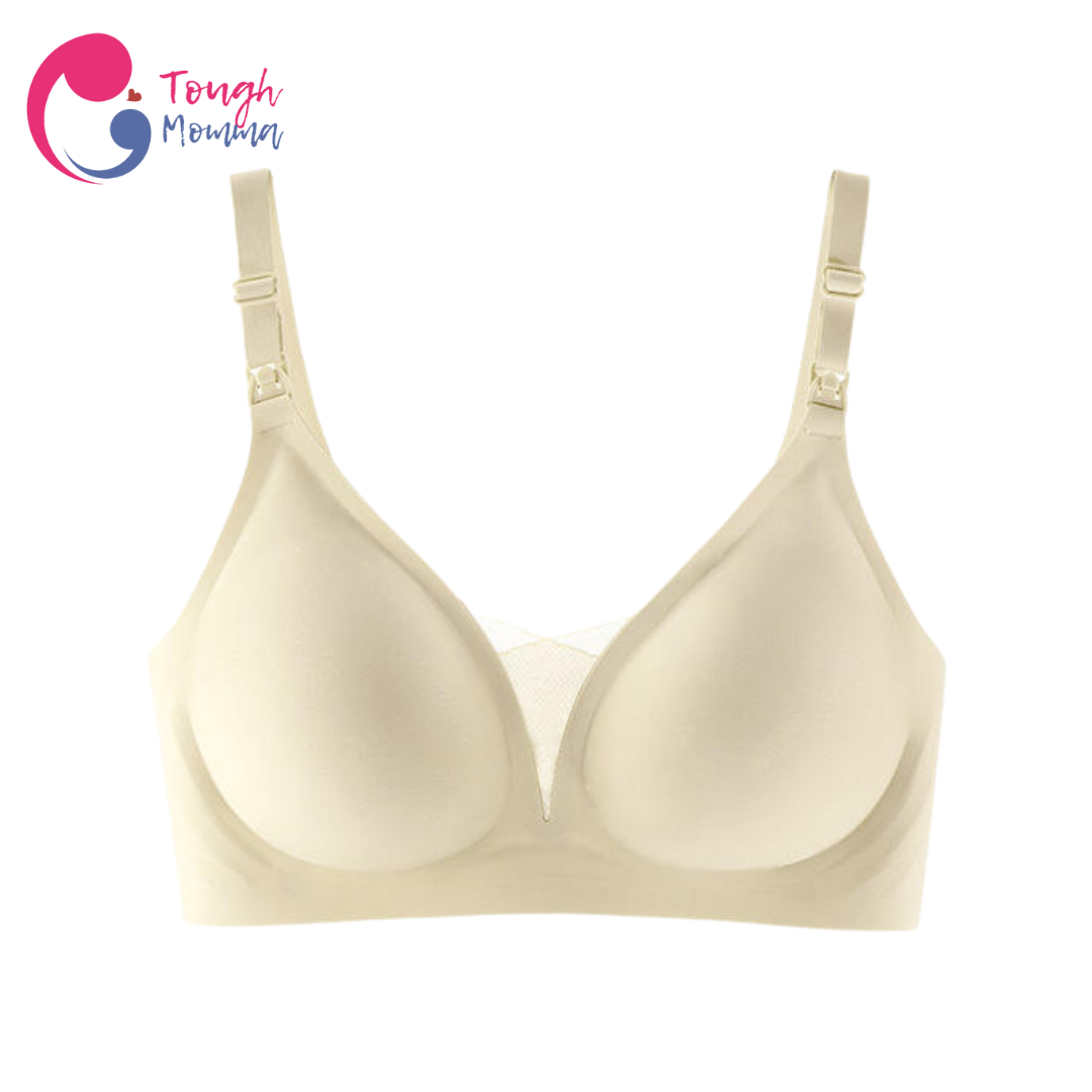 SLIGHTLY DAMAGED/STAINED ToughMomma Fiorella Premium Quality Seamless Wireless Ice Silk Nursing Bra