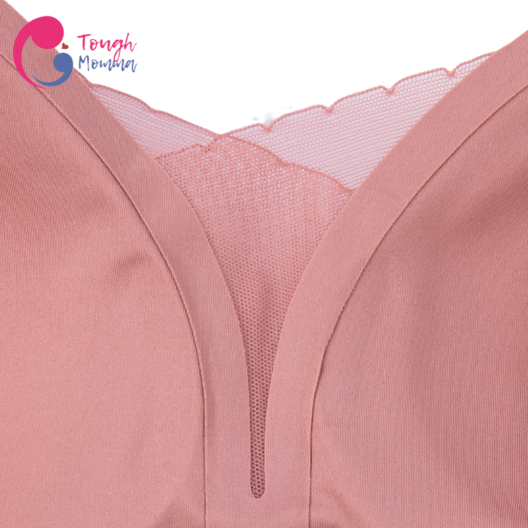 SLIGHTLY DAMAGED/STAINED ToughMomma Fiorella Premium Quality Seamless Wireless Ice Silk Nursing Bra