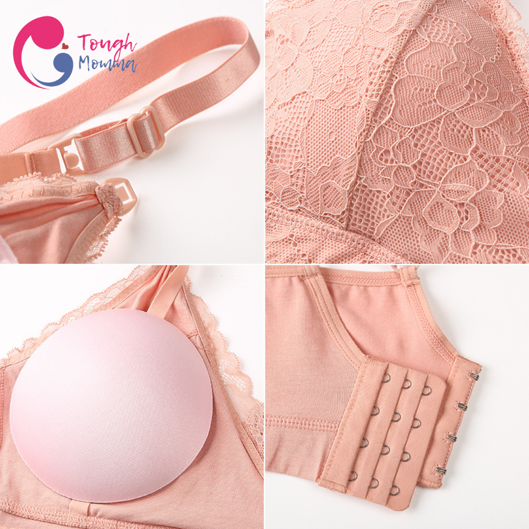 ToughMomma Wennessa Lacey Crossover Wireless Nursing Bra