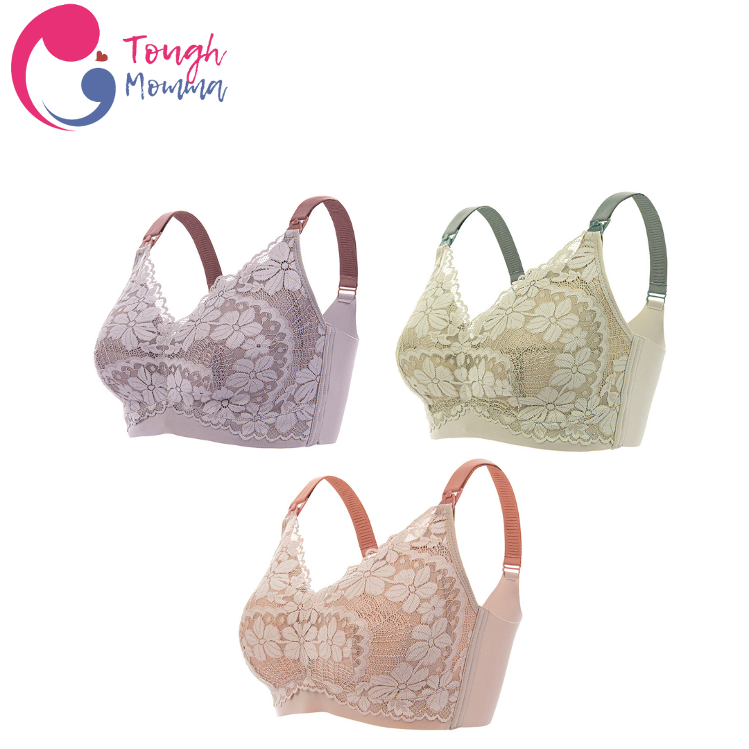 ToughMomma Brianna Sexy Lace Wireless Nursing Bra for PLUS SIZE
