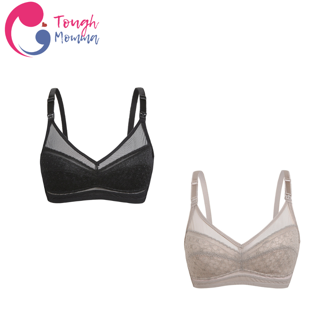 ToughMomma Cassandra Sexy Lace Wireless Nursing Bra for PLUS SIZE