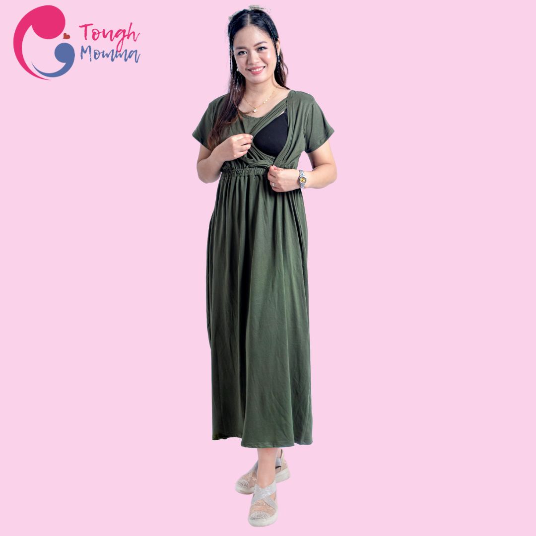 SLIGHTLY DAMAGED/STAINED- ToughMomma Katherine Maternity Nursing Dress M - XL