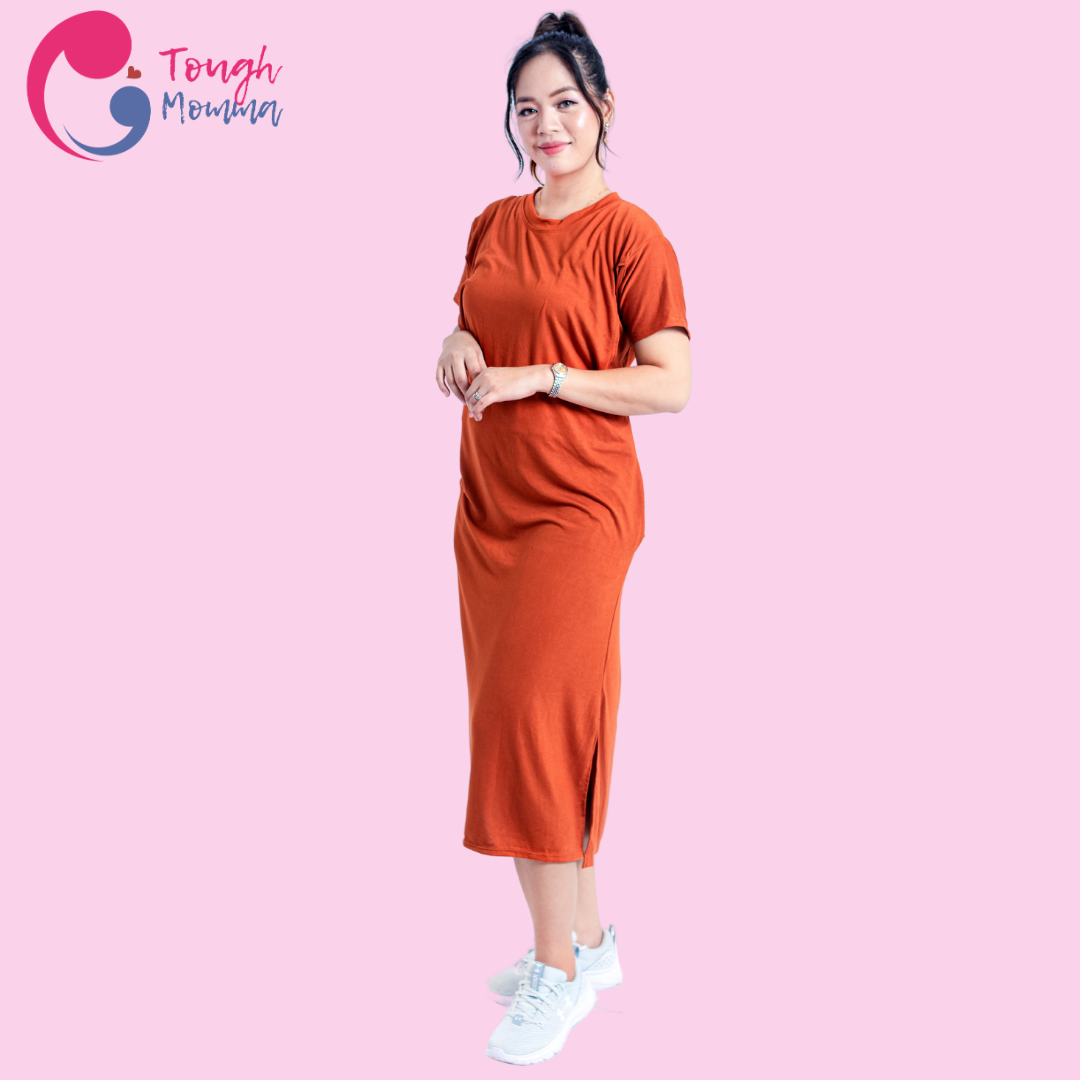 SLIGHTLY DAMAGED/STAINED ToughMomma Yumi Maternity Nursing T- Shirt Dress M - 2XL