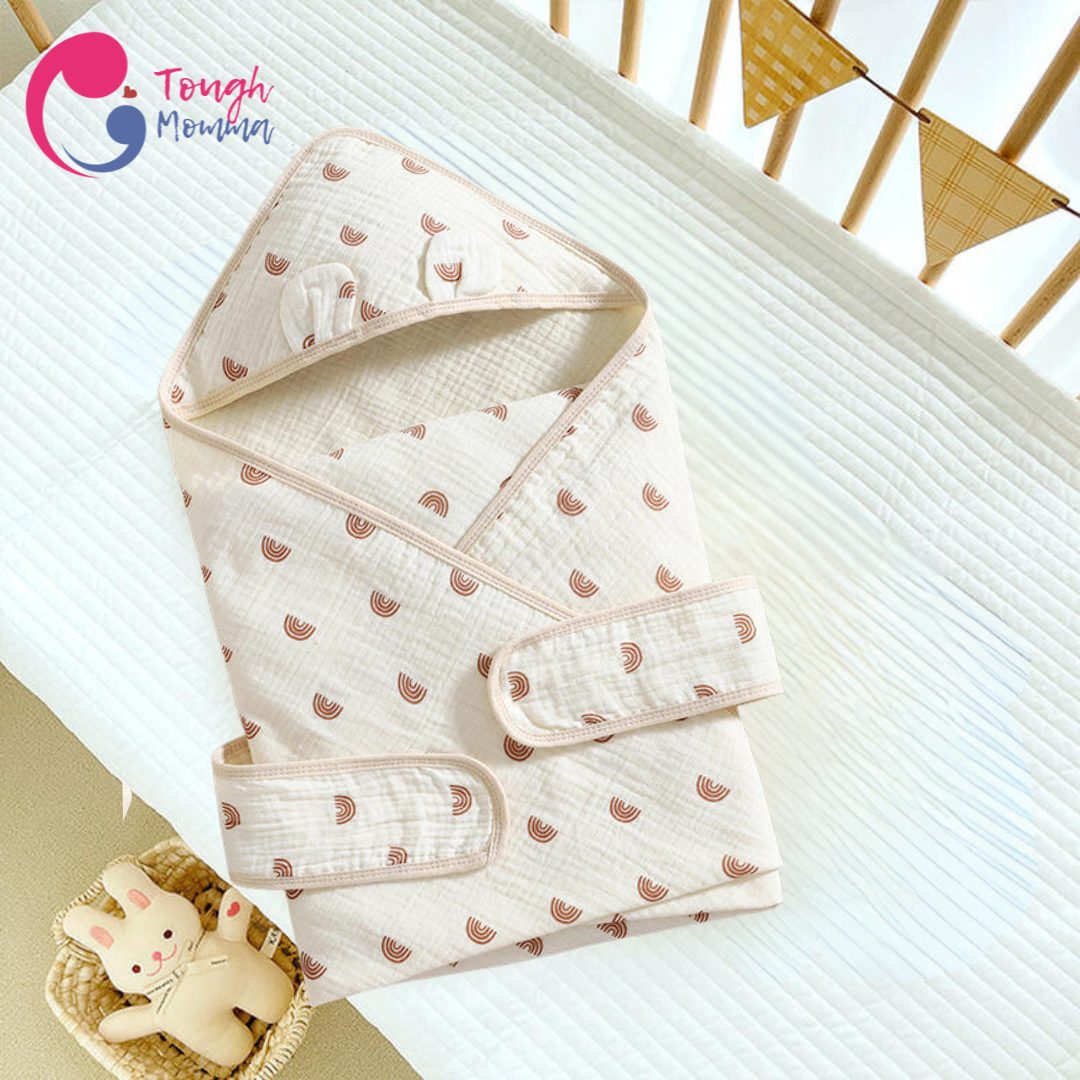 (CLEARANCE SALE)ToughMomma Brielle Bamboo Muslin Cotton Receiving Blanket/Towel (0-2 years old)