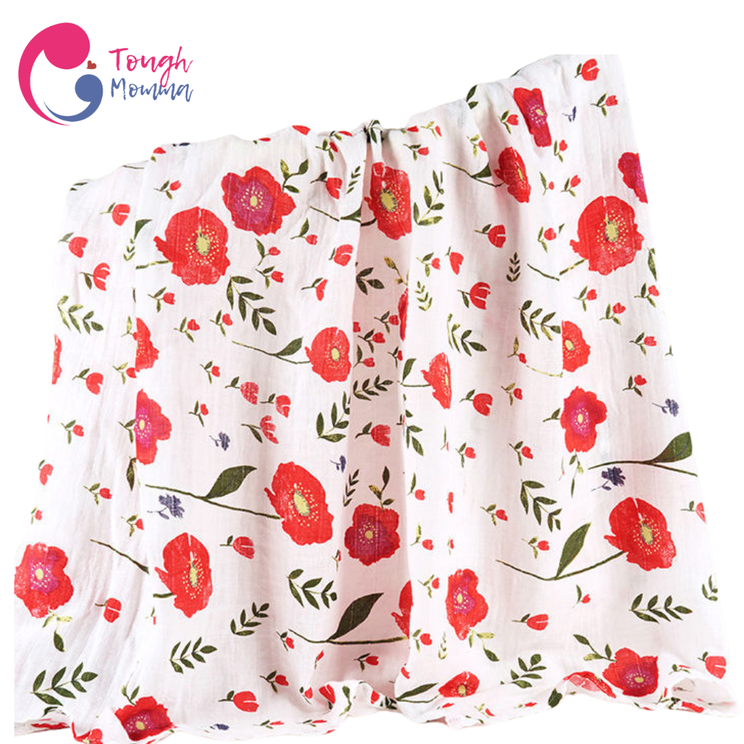 (CLEARANCE SALE) ToughMomma Sweet Briseis Organic Bamboo GOTS - Muslin Swaddle Blanket (2 layers)
