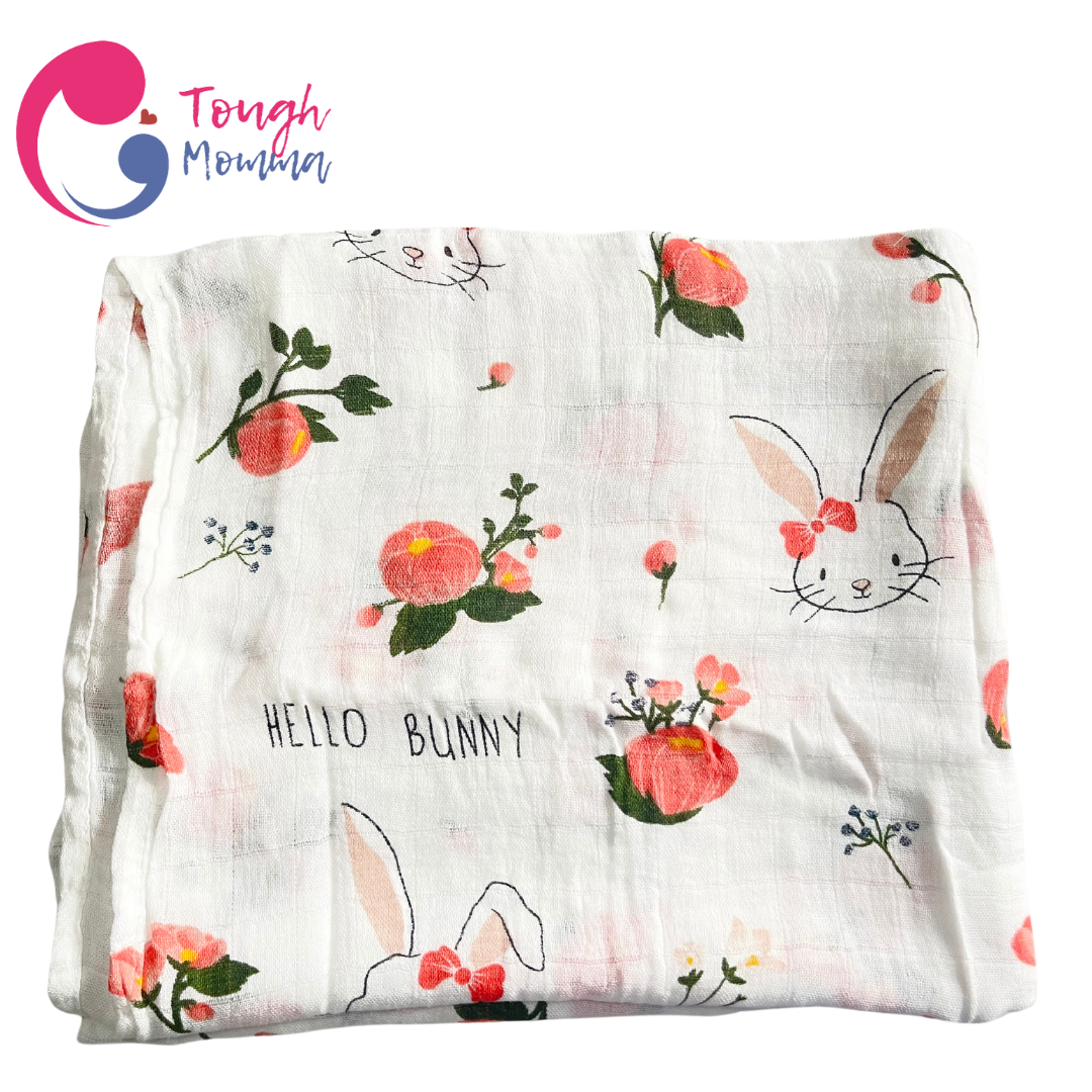 (CLEARANCE SALE) ToughMomma Sweet Briseis Organic Bamboo GOTS - Muslin Swaddle Blanket (2 layers)