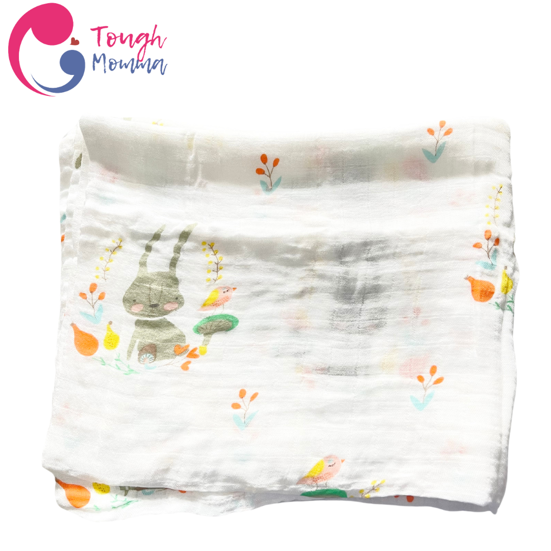 (CLEARANCE SALE) ToughMomma Sweet Briseis Organic Bamboo GOTS - Muslin Swaddle Blanket (2 layers)