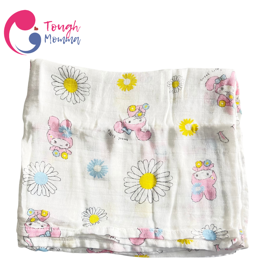 (CLEARANCE SALE) ToughMomma Sweet Briseis Organic Bamboo GOTS - Muslin Swaddle Blanket (2 layers)