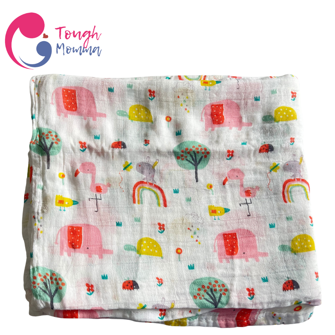(CLEARANCE SALE) ToughMomma Sweet Briseis Organic Bamboo GOTS - Muslin Swaddle Blanket (2 layers)