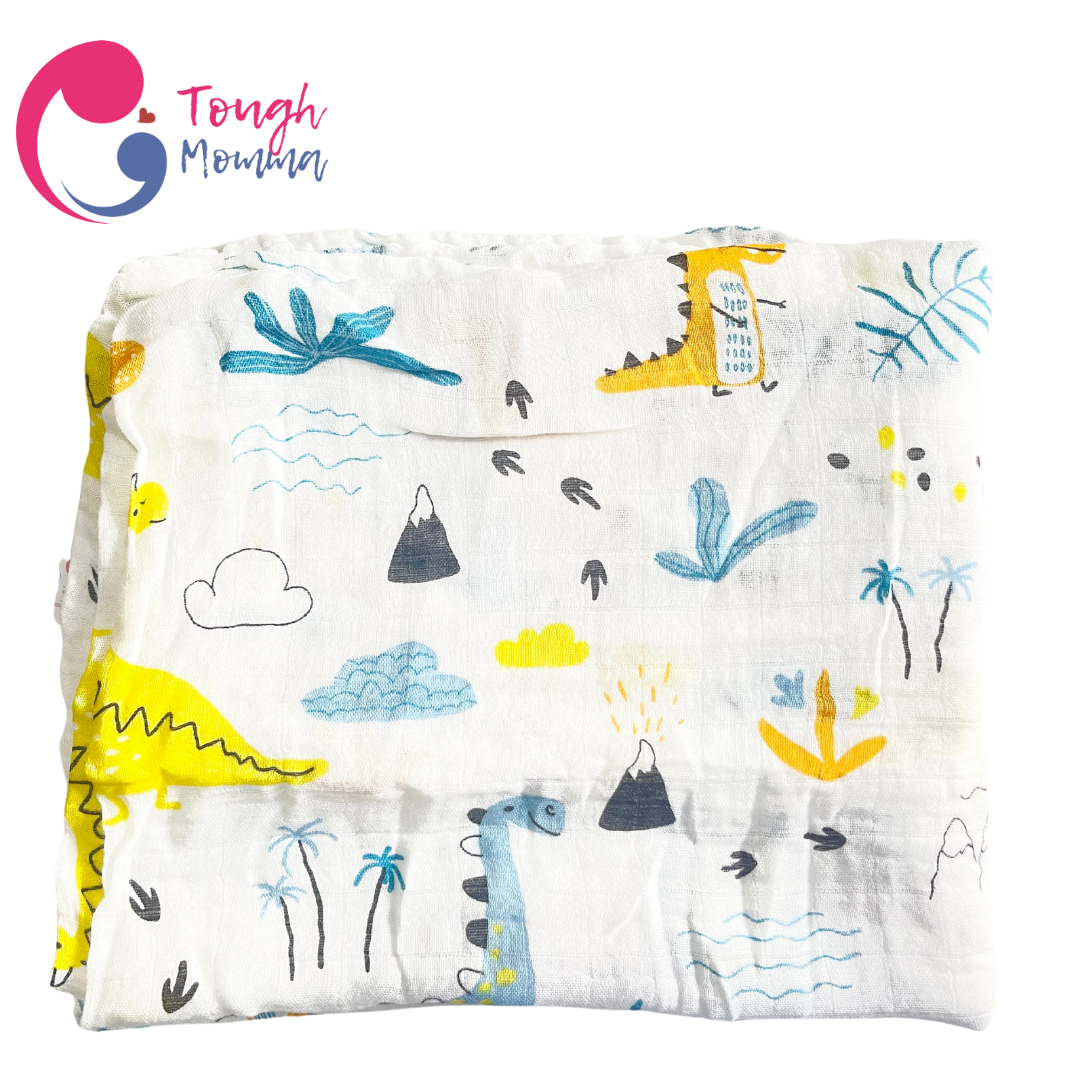 (CLEARANCE SALE) ToughMomma Sweet Briseis Organic Bamboo GOTS - Muslin Swaddle Blanket (2 layers)