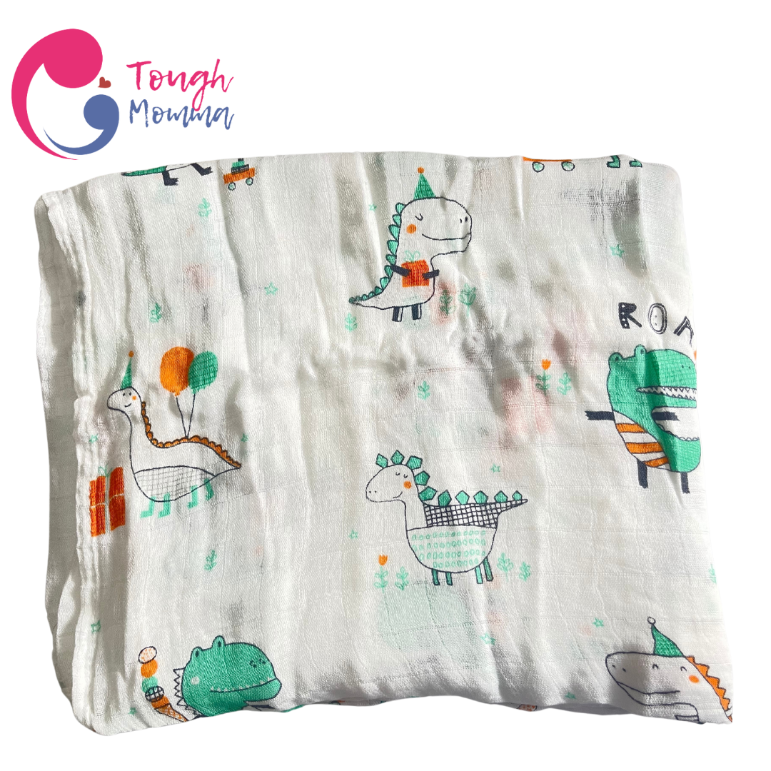 (CLEARANCE SALE) ToughMomma Sweet Briseis Organic Bamboo GOTS - Muslin Swaddle Blanket (2 layers)