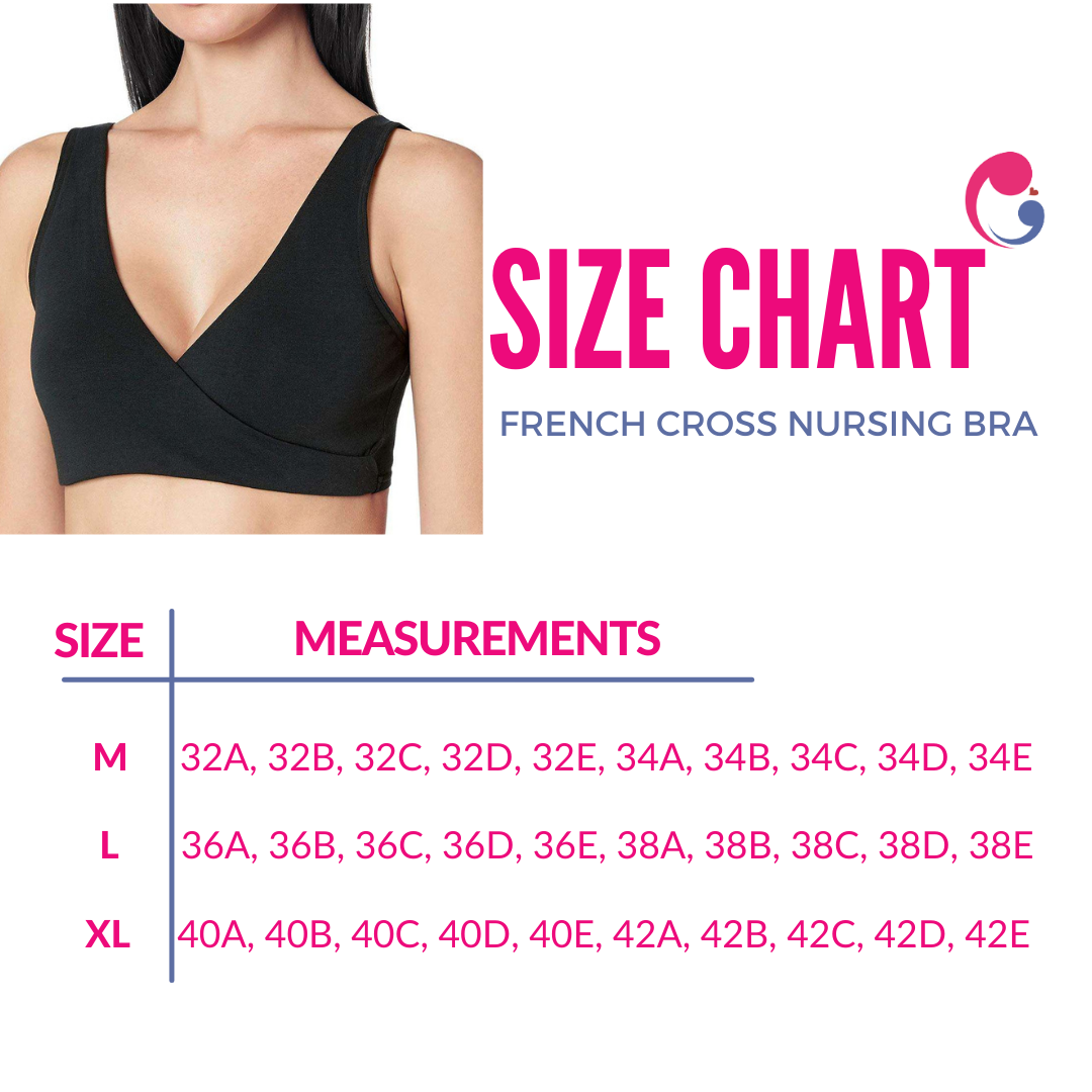 ToughMomma Kathryn French Cross Pull Aside Cotton Wireless Nursing Bra