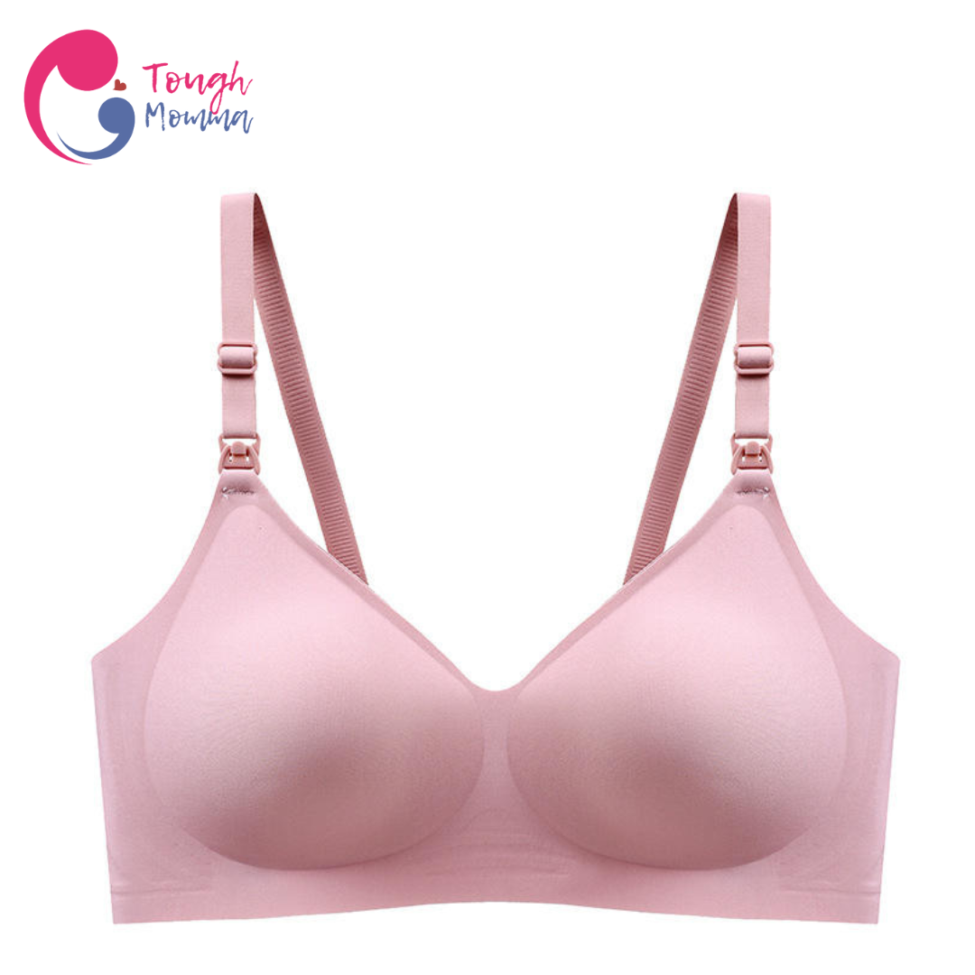 SLIGHTLY DAMAGED/ STAINED ToughMomma Berinice Premium Quality Seamless Wireless Ice Silk Nursing Bra