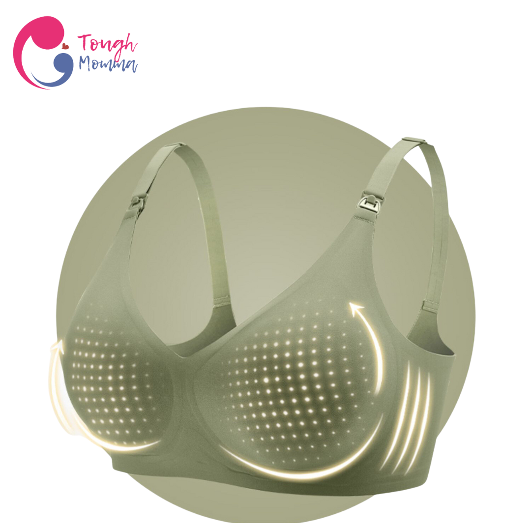 SLIGHTLY DAMAGED/ STAINED ToughMomma Berinice Premium Quality Seamless Wireless Ice Silk Nursing Bra