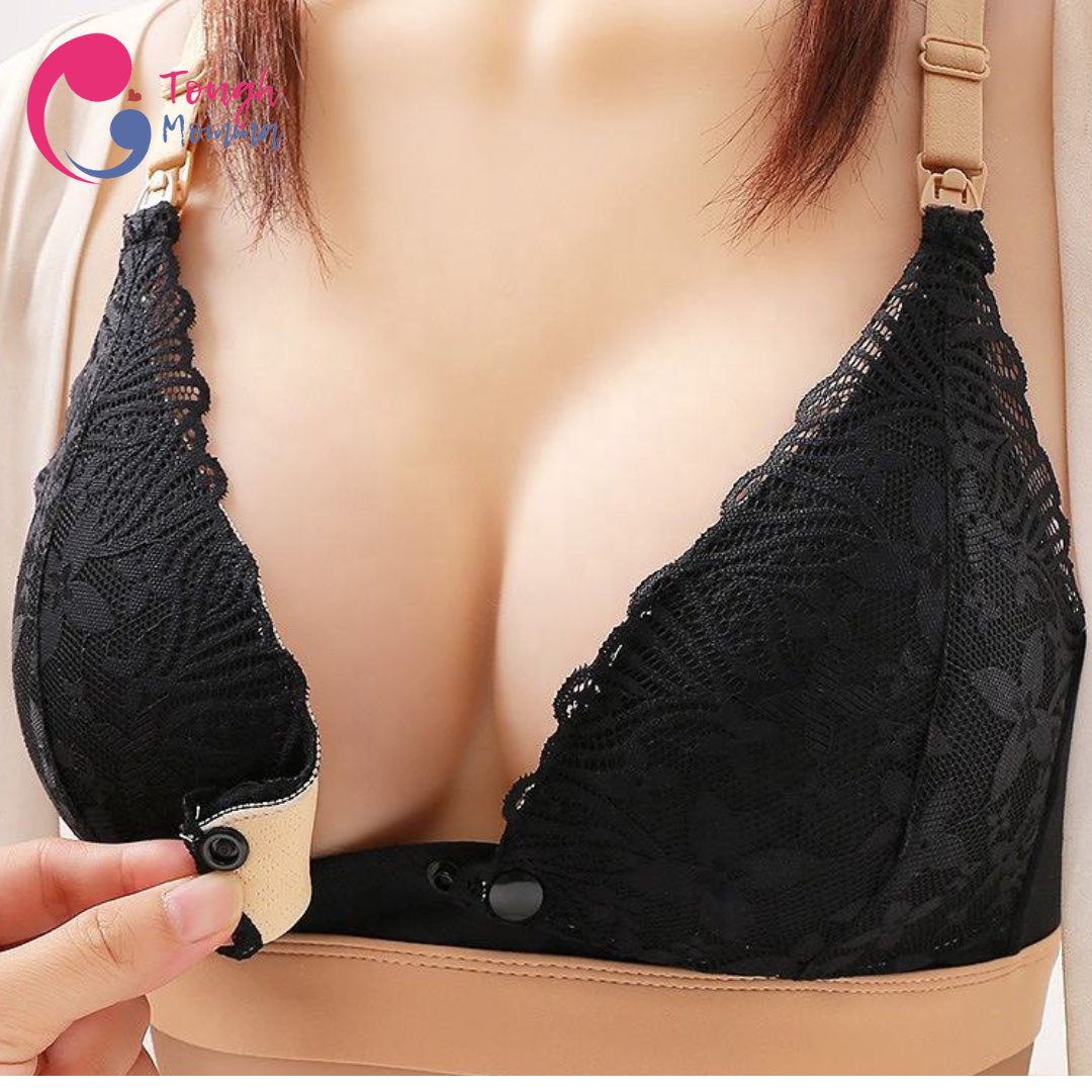 SLIGHTLY DAMAGED/STAINED ToughMomma Velle Sexy Lace Wireless Nursing Bra