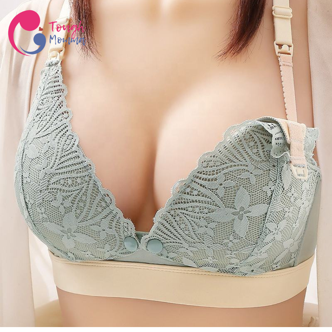 SLIGHTLY DAMAGED/STAINED ToughMomma Velle Sexy Lace Wireless Nursing Bra