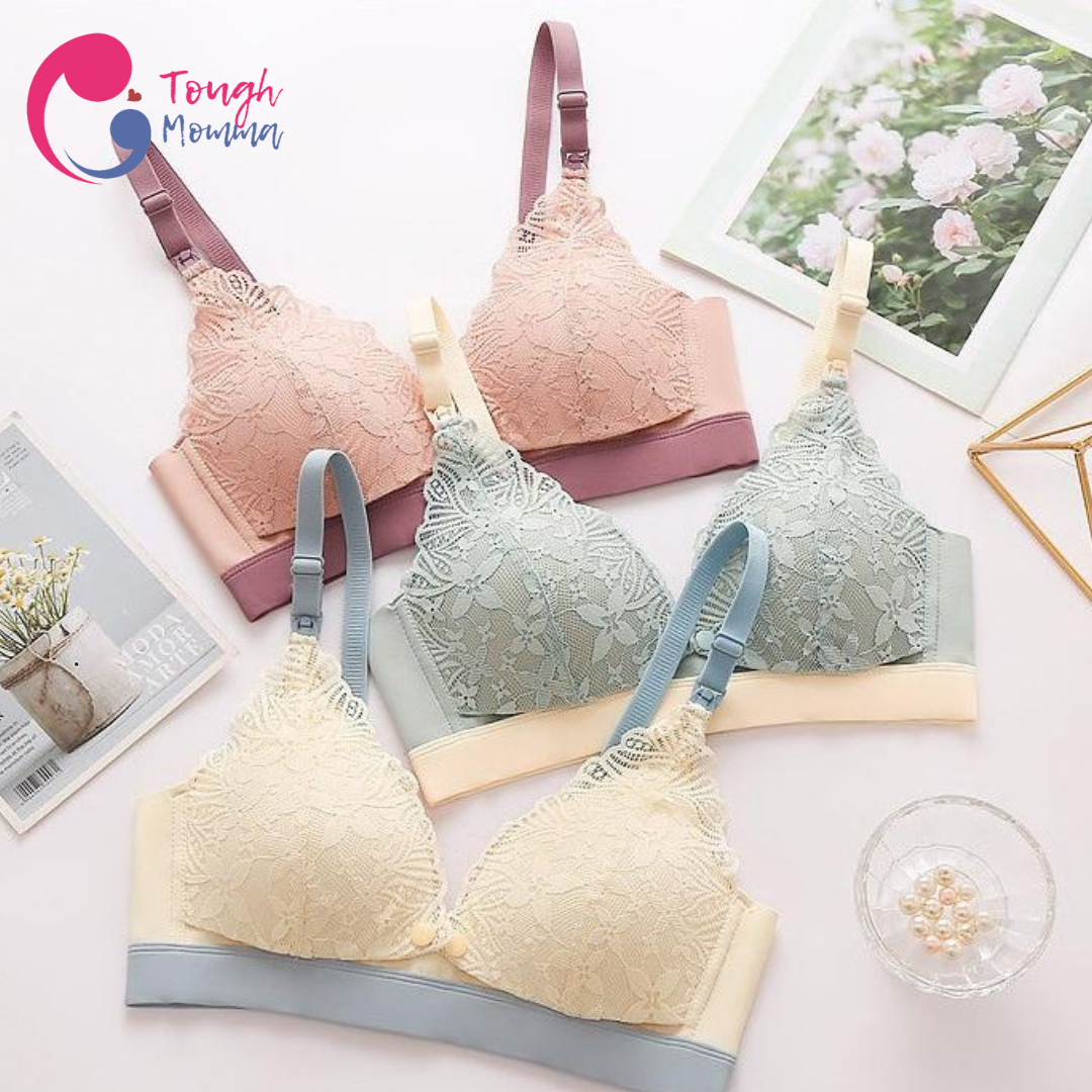 SLIGHTLY DAMAGED/STAINED ToughMomma Velle Sexy Lace Wireless Nursing Bra