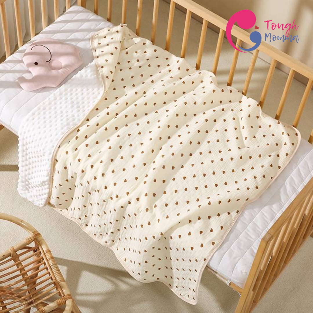 (CLEARANCE SALE) ToughMomma Sabrine Bamboo Muslin Cotton Mink Blanket/Towel (0-2 years old)