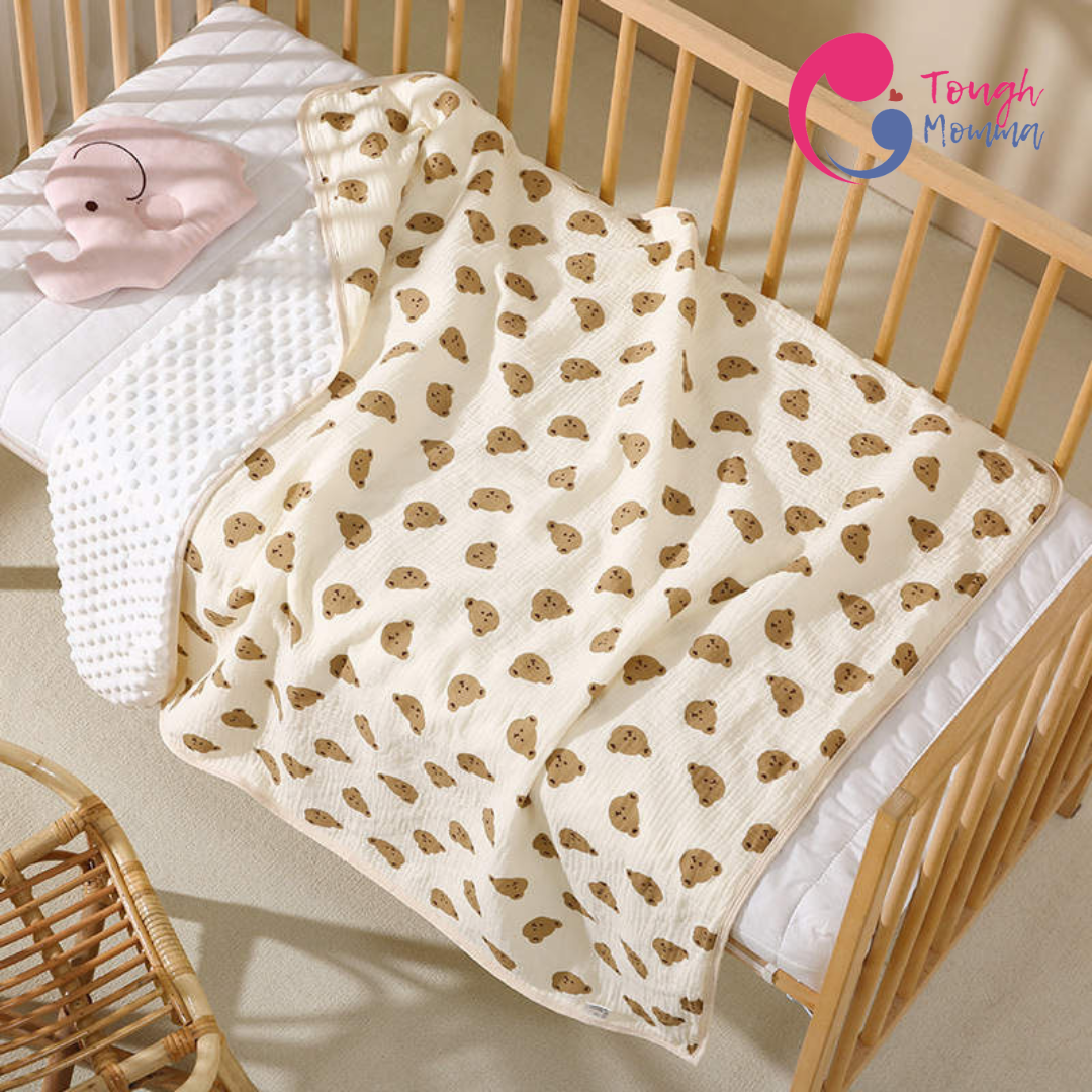(CLEARANCE SALE) ToughMomma Sabrine Bamboo Muslin Cotton Mink Blanket/Towel (0-2 years old)