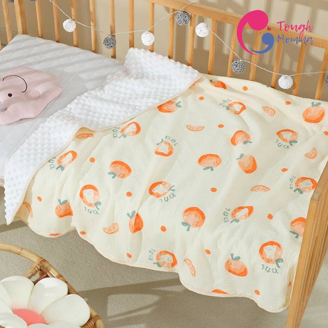 (CLEARANCE SALE) ToughMomma Sabrine Bamboo Muslin Cotton Mink Blanket/Towel (0-2 years old)