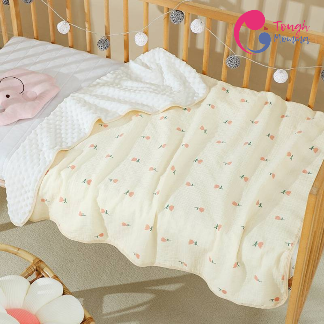 (CLEARANCE SALE) ToughMomma Sabrine Bamboo Muslin Cotton Mink Blanket/Towel (0-2 years old)