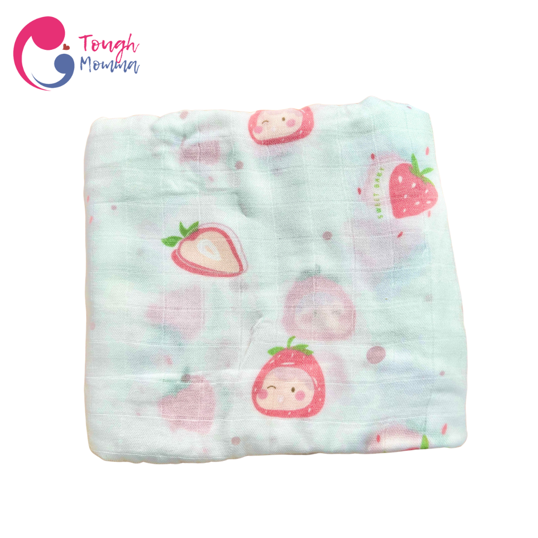 (CLEARANCE SALE) ToughMomma Sweet Briseis Organic Bamboo GOTS - Muslin Swaddle Blanket (2 layers)