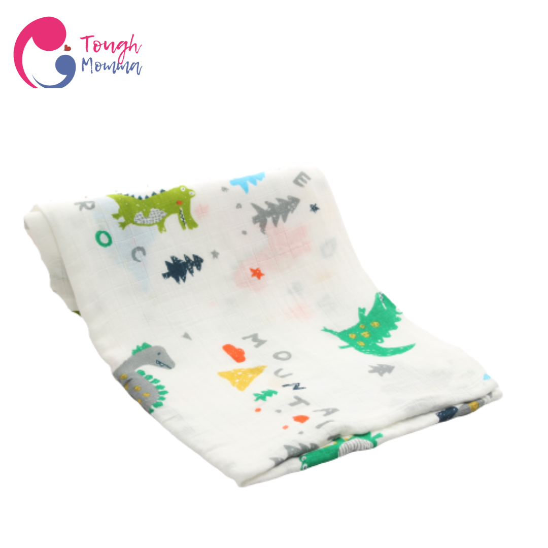 (CLEARANCE SALE) ToughMomma Sweet Briseis Organic Bamboo GOTS - Muslin Swaddle Blanket (2 layers)