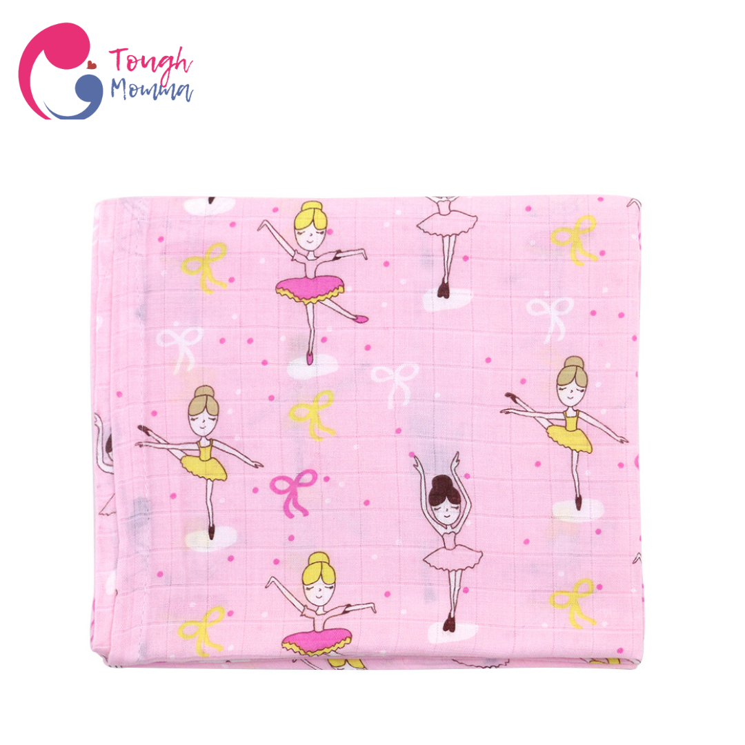 (CLEARANCE SALE) ToughMomma Sweet Briseis Organic Bamboo GOTS - Muslin Swaddle Blanket (2 layers)
