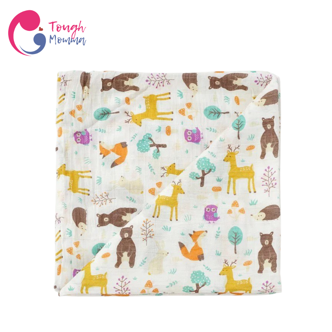 (CLEARANCE SALE) ToughMomma Sweet Briseis Organic Bamboo GOTS - Muslin Swaddle Blanket (2 layers)