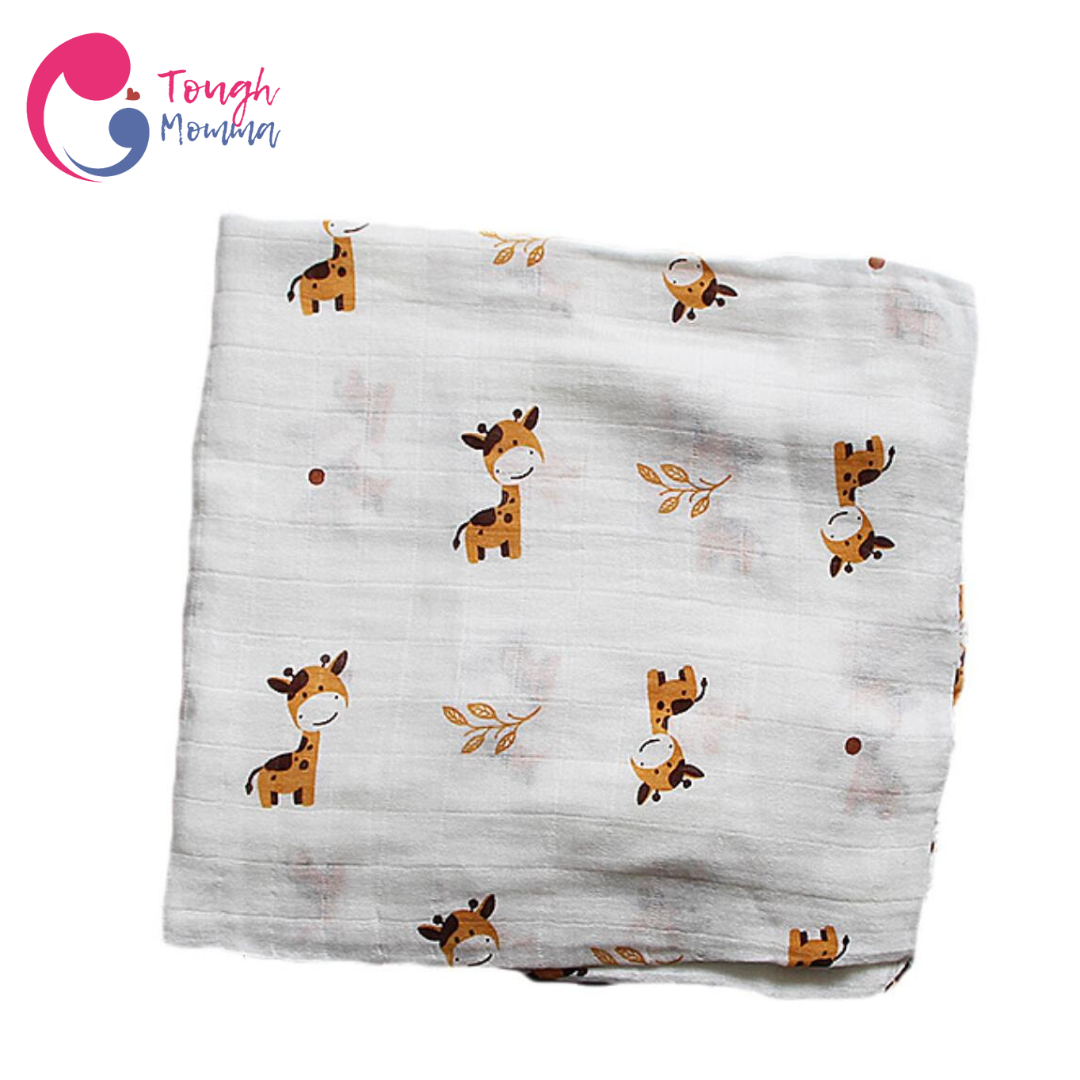 (CLEARANCE SALE) ToughMomma Sweet Briseis Organic Bamboo GOTS - Muslin Swaddle Blanket (2 layers)