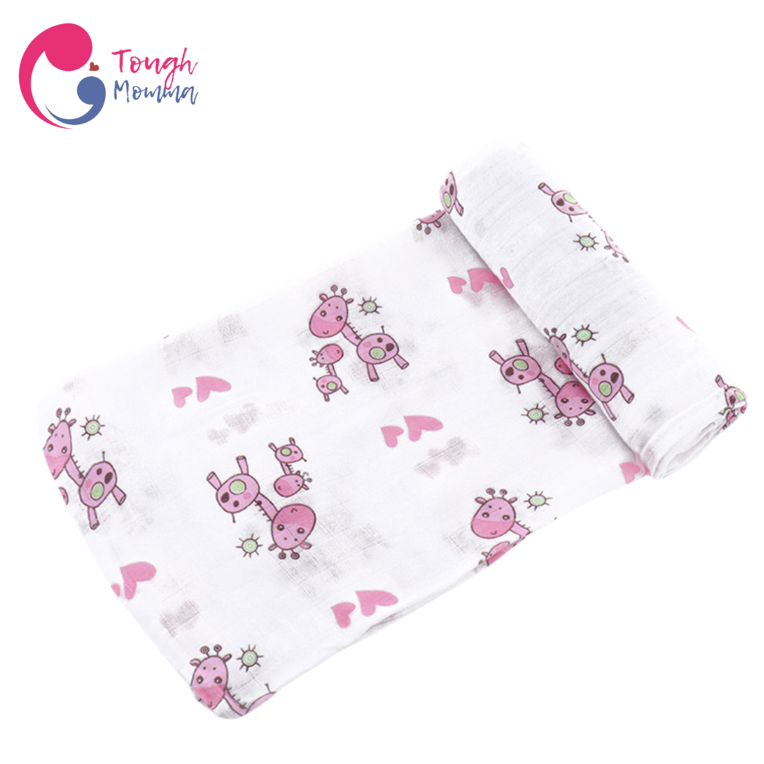 (CLEARANCE SALE) ToughMomma Sweet Briseis Organic Bamboo GOTS - Muslin Swaddle Blanket (2 layers)