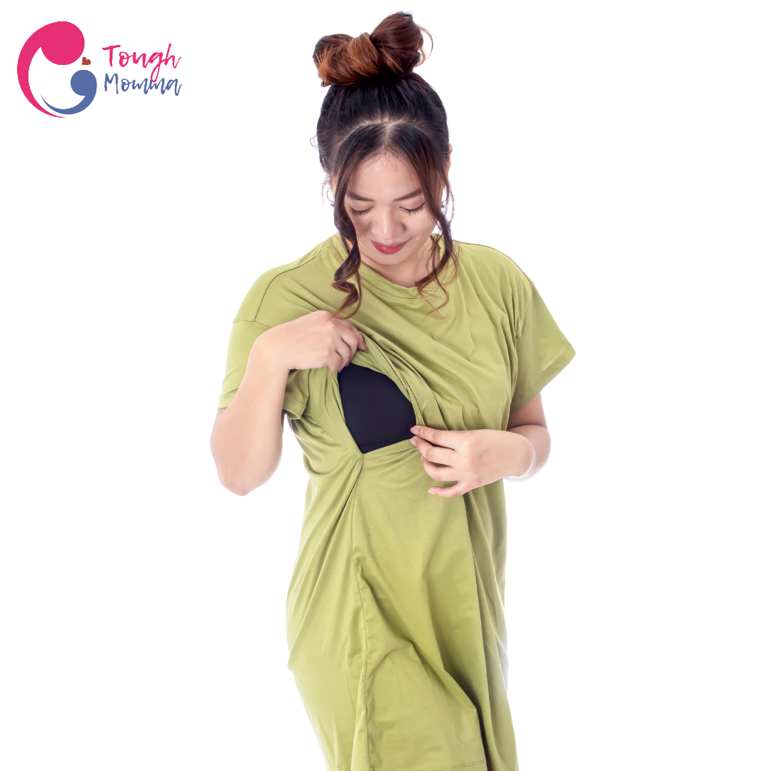 ToughMomma Candice Maternity Nursing T- Shirt Dress M - 2XL
