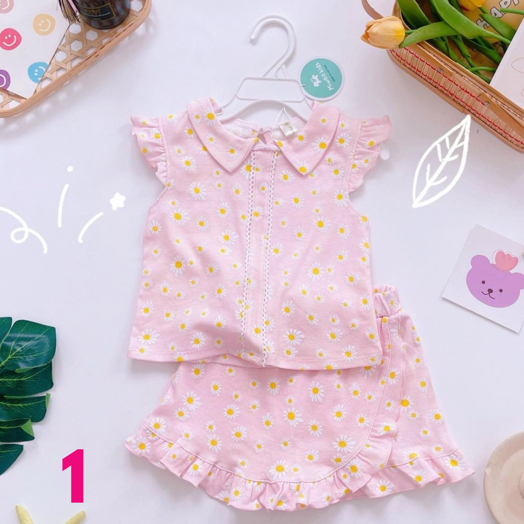 ToughMomma Little Audrina Ruffled Collared Blouse With Skort 0- 5 years old