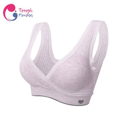 SLIGHTLY DAMAGED/ STAINED ToughMomma Alaina Pull Aside Cotton Wireless Nursing Bra