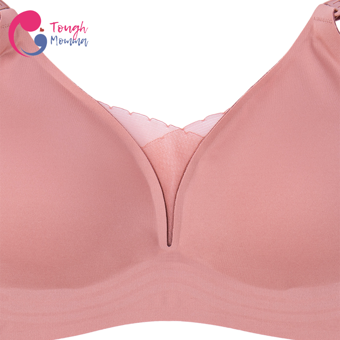 SLIGHTLY DAMAGED/STAINED ToughMomma Fiorella Premium Quality Seamless  Wireless Ice Silk Nursing Bra