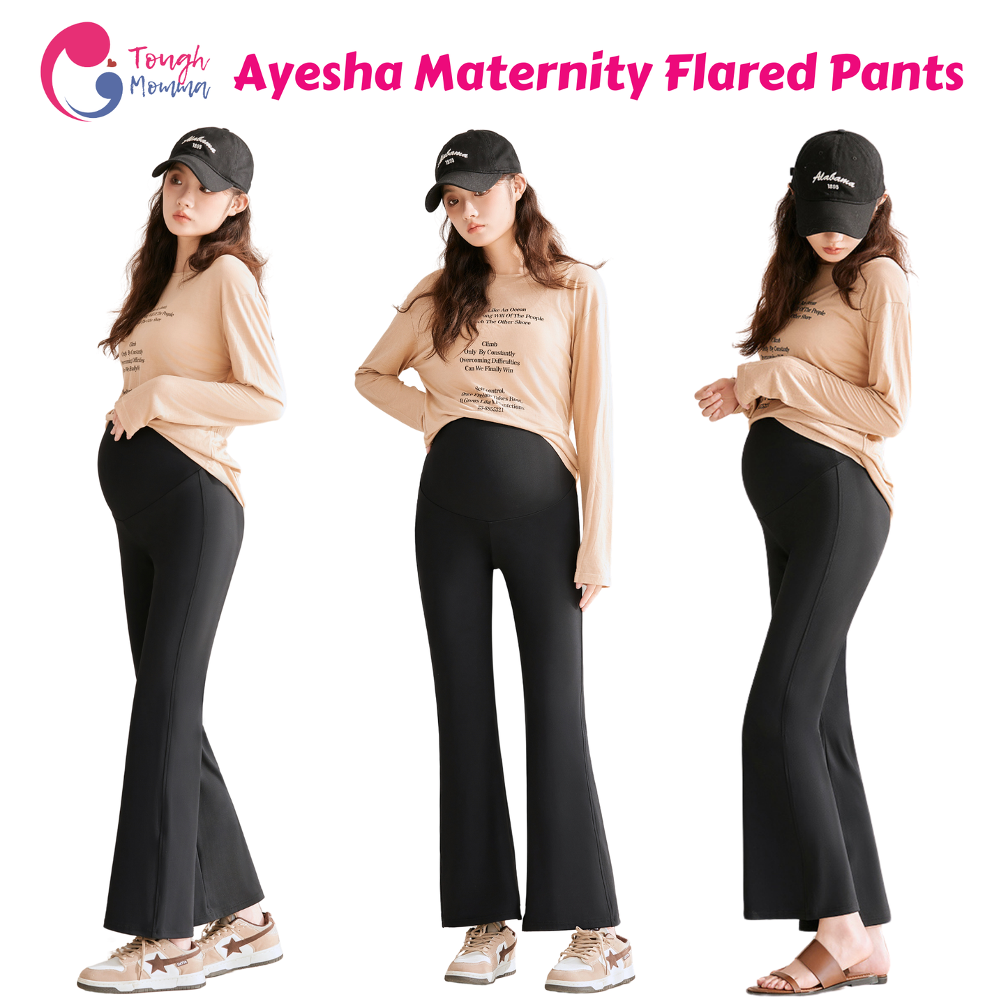 ToughMomma Ayesha Over The Bump Maternity Flared Pants
