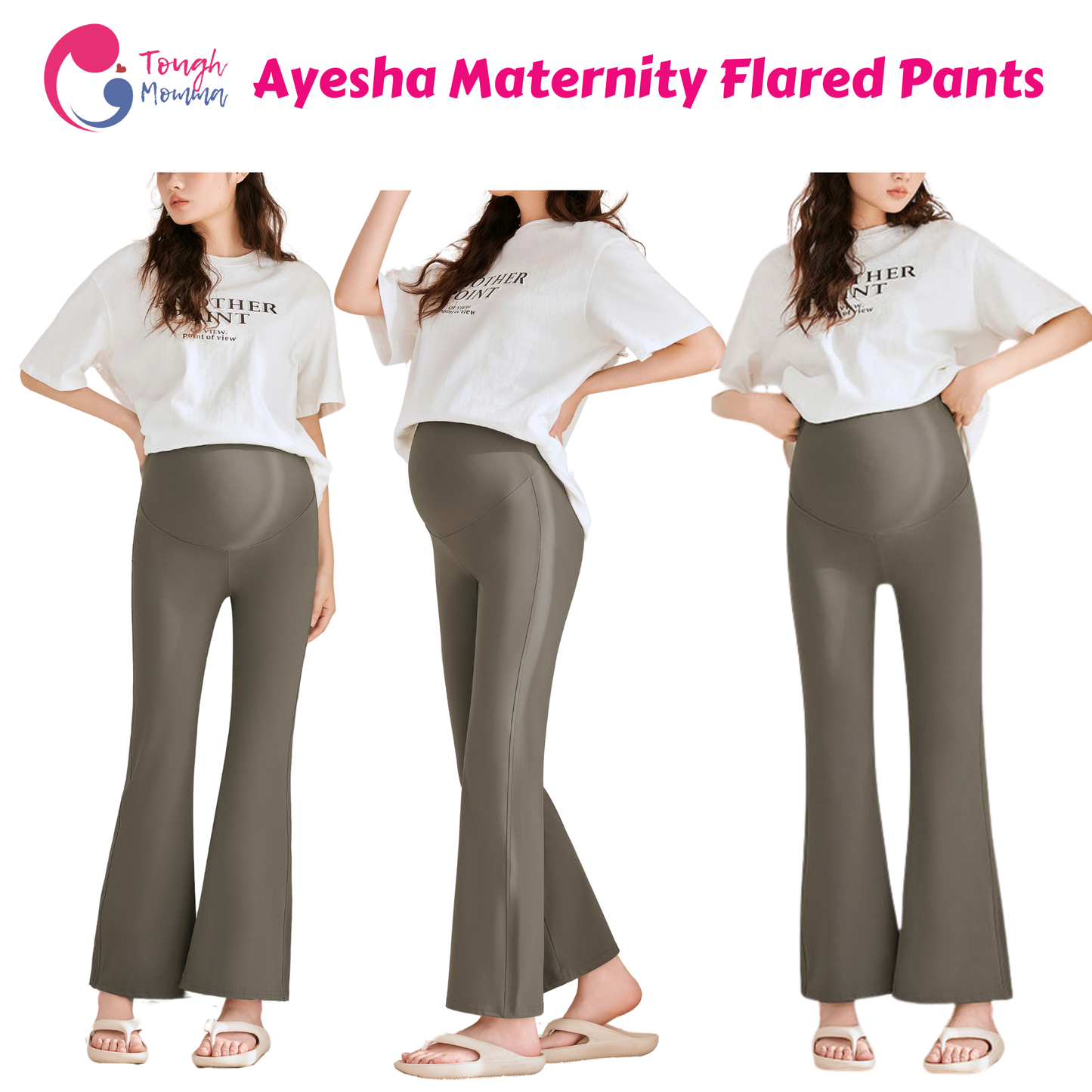 ToughMomma Ayesha Over The Bump Maternity Flared Pants