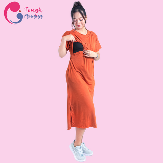 ToughMomma Yumi Maternity Nursing T- Shirt Dress S - 2XL