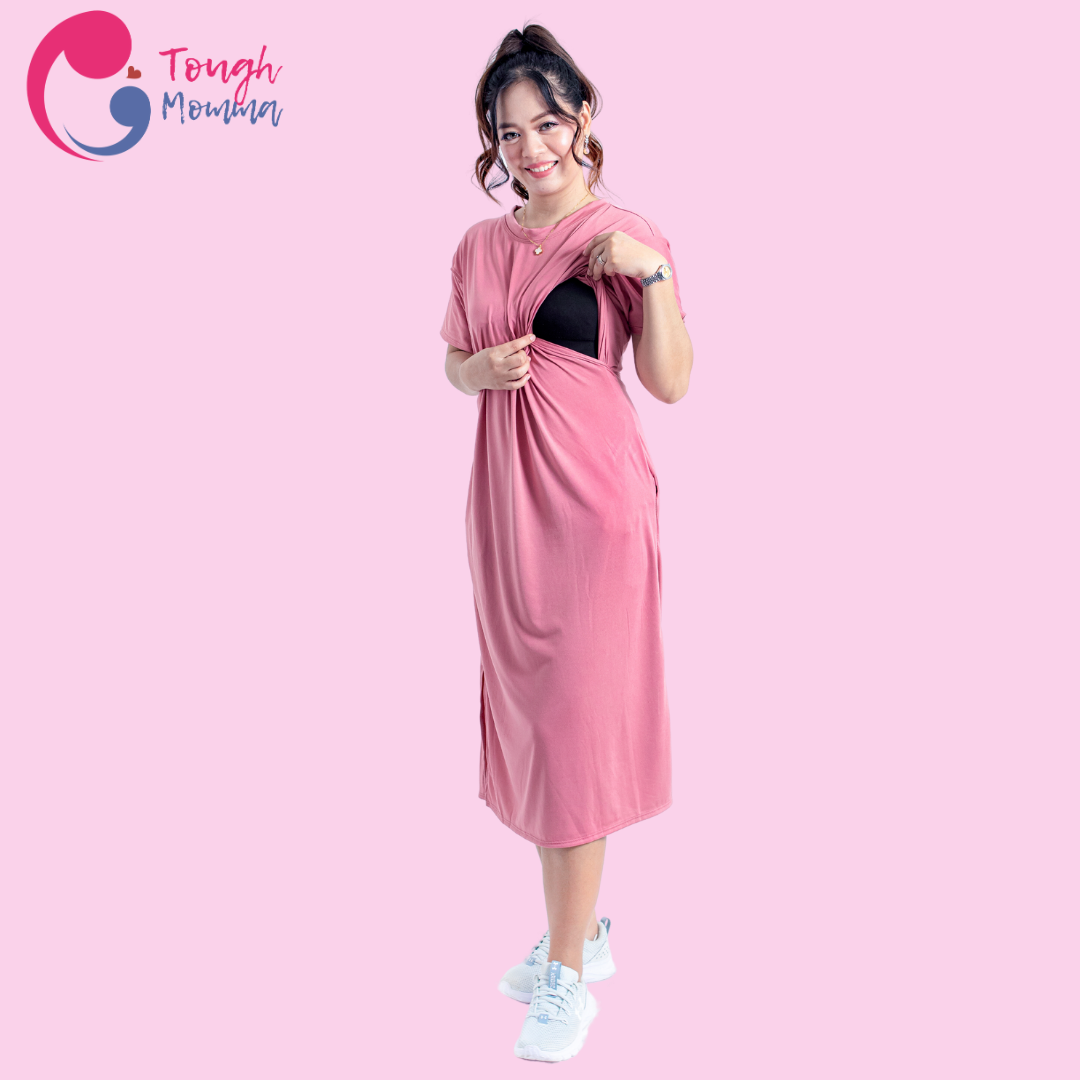 ToughMomma Yumi Maternity Nursing T- Shirt Dress S - 2XL