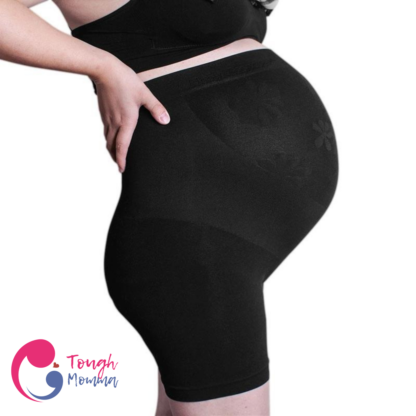 ToughMomma Astra Over The Bump Maternity Compression Shorts With Bump and Back Lift & Support