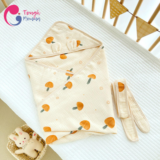 (CLEARANCE SALE)ToughMomma Brielle Bamboo Muslin Cotton Receiving Blanket/Towel (0-2 years old)