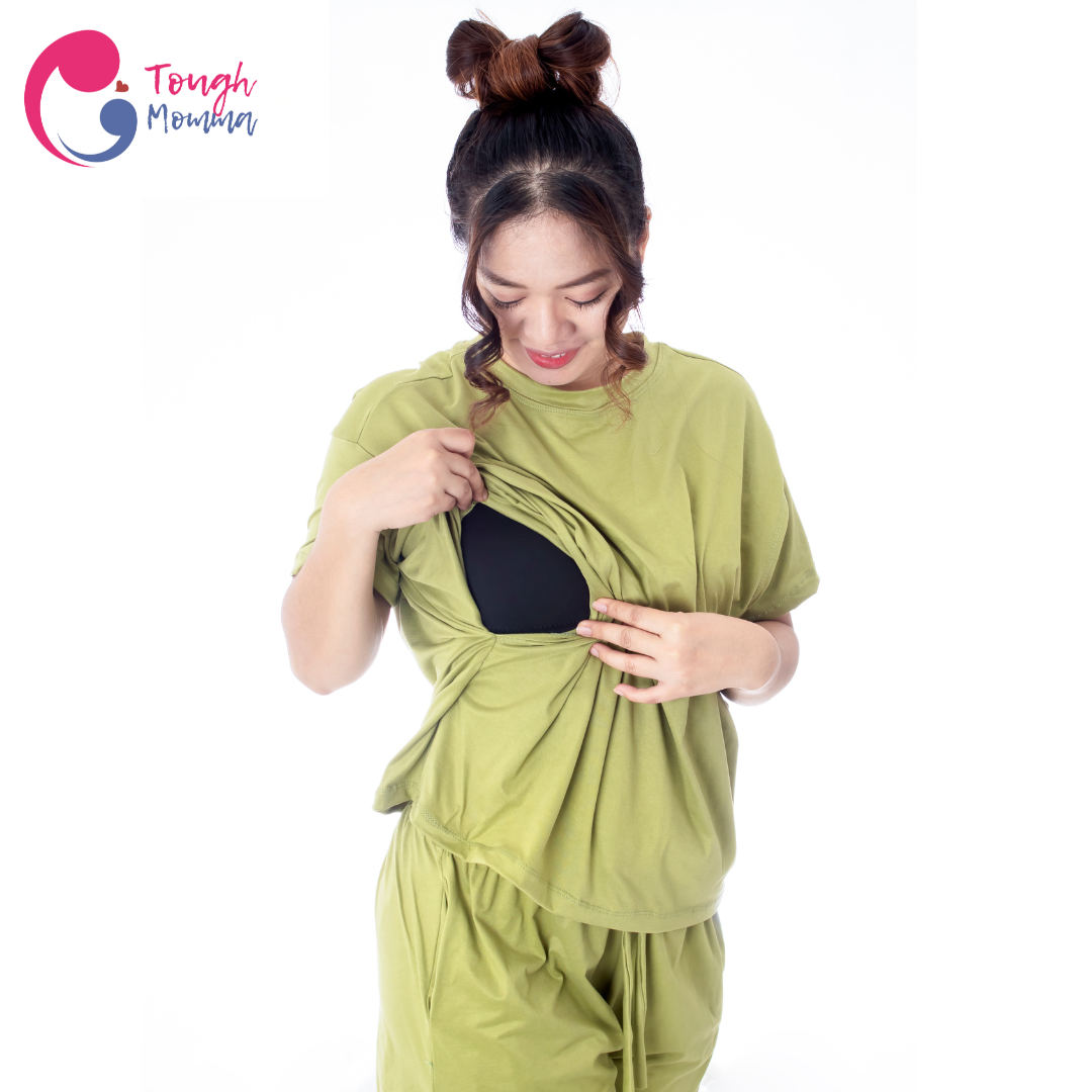SLIGHTLY DAMAGED/STAINED ToughMomma Fiona Maternity Nursing T- Shirt Lounge Wear (M - 2XL)