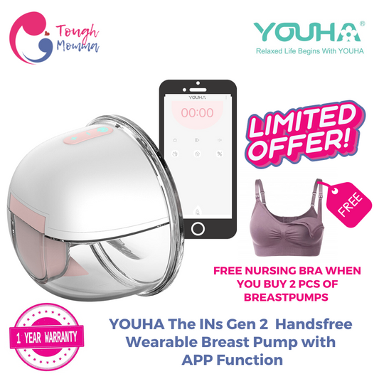YOUHA The INs Gen 2 Handsfree Wearable Wireless Electric Breast Pump With Bluetooth App Function And Complete Accessories