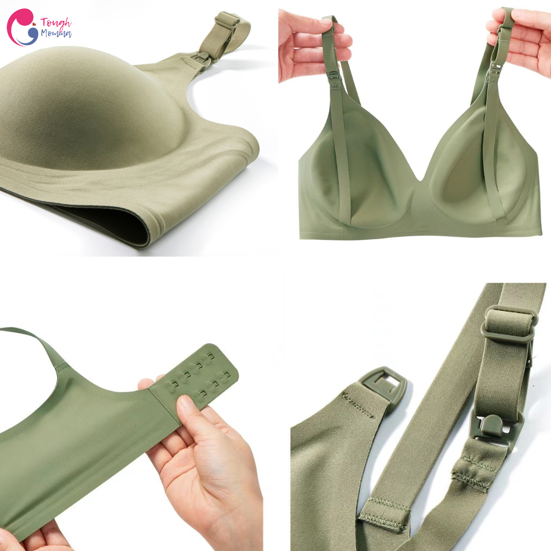 SLIGHTLY DAMAGED/ STAINED ToughMomma Berinice Premium Quality Seamless Wireless Ice Silk Nursing Bra