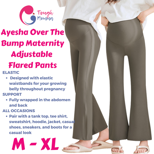 ToughMomma Ayesha Over The Bump Maternity Flared Pants