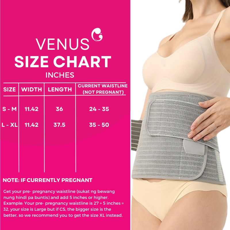 ToughMomma Venus Nano Bamboo Charcoal Recovery Postpartum Belly Binder With Back Support