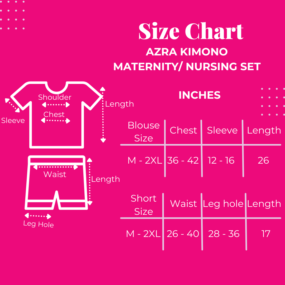 ToughMomma Azra Kimono Maternity Nursing Lounge Wear M - 2XL