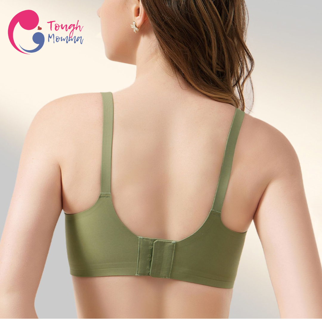 SLIGHTLY DAMAGED/ STAINED ToughMomma Berinice Premium Quality Seamless Wireless Ice Silk Nursing Bra